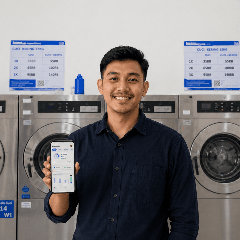 Tim pengembang aplikasi laundry Cuciklik sedang bekerja mengembangkan solusi digital untuk UMKM Indonesia